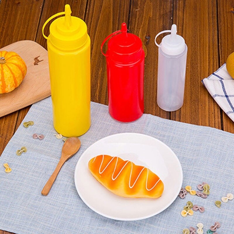 240ml/360ml pressar sallad ketchup sås flaska press dispenser cruet flaskor köketillbehör köksredskap