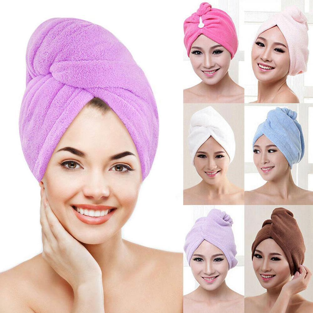Microfiber Hair Fast Drying Dryer Towel Bath Wrap Hat Quick Cap Turban Dry Quick Drying Lady Household Bath Tool