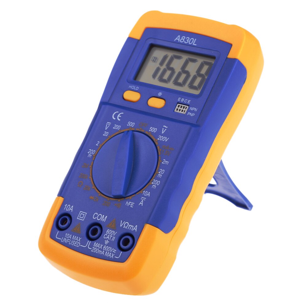 Eurpoe USA sales A830L AC/DC Ammeter Voltmeter Ohm Electrical Tester Digital Multimeter blue yellow