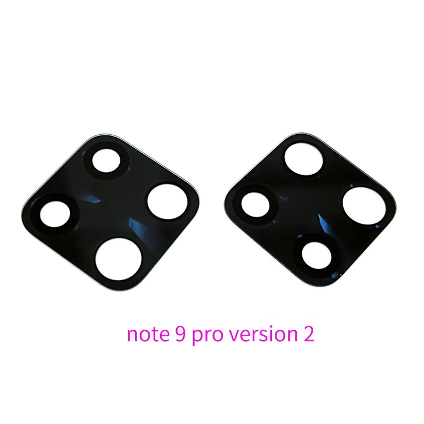 2Pcs Voor Xiaomi Redmi Note 9 Note9 Pro Max 9S Global Versie Achter Back Camera Glas Lens Cover met Sticker: Note 9 pro version 2