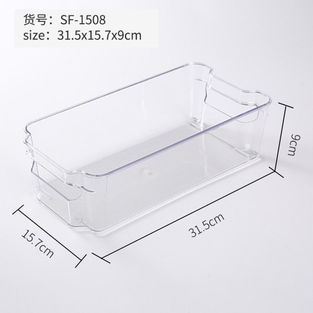 Refrigerator Storage Box Clear Plastic Food Container Rack Space Save Organizer for Kitchen Countertops Cabinets Refrigerator: 31.5x15.7x9cm