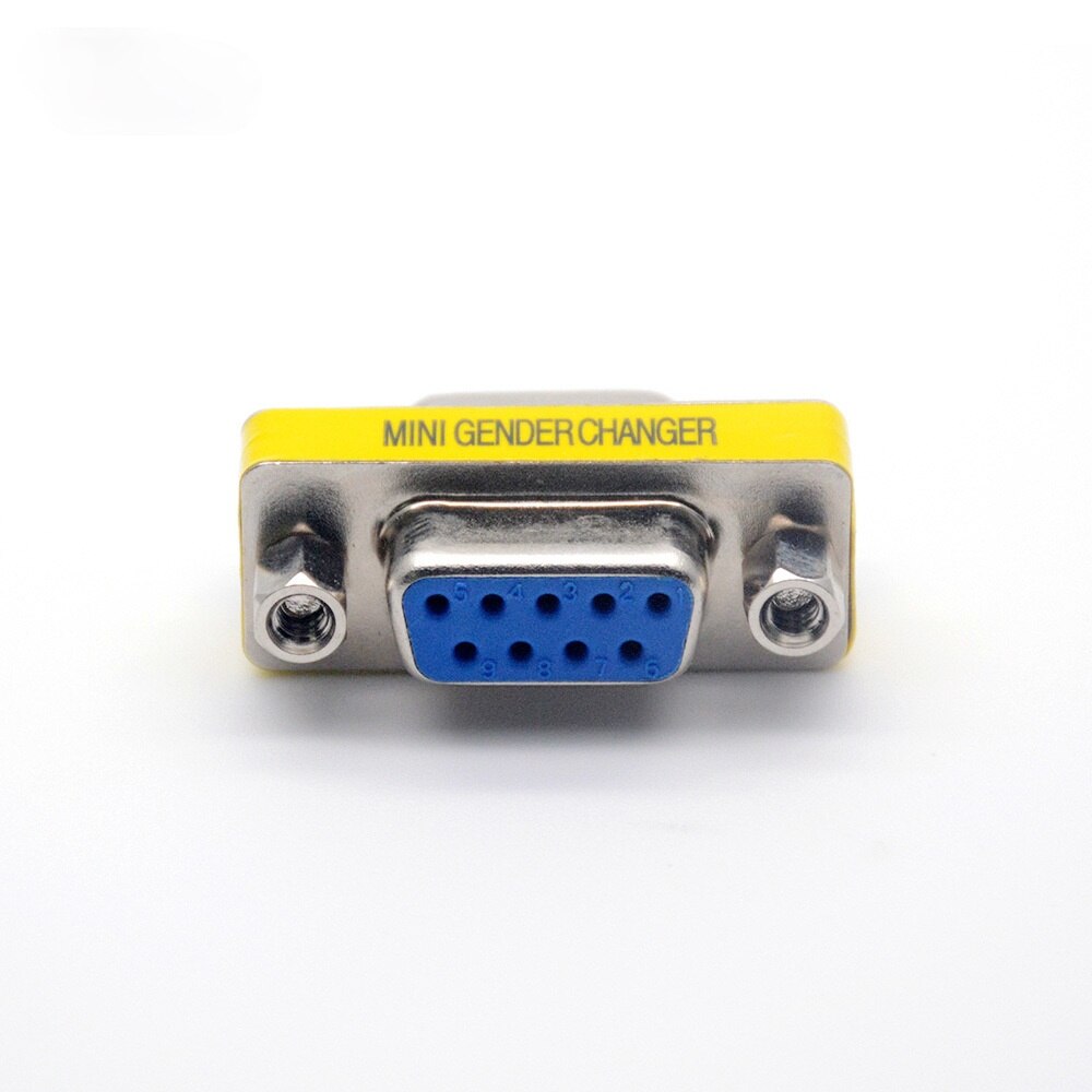 DB9 9Pin Vrouwelijke Aan Vrouwelijke Mini Gender Changer Adapter RS232 Seriële Plug Com Connector D-Sub Socket Converter