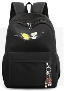 Chuwanglin Waterdichte Schooltas Leuke Student School Rugzak Grote Reizen Tiener Schoudertas Childbag Vrouwen Rugzak A60104: duck-black