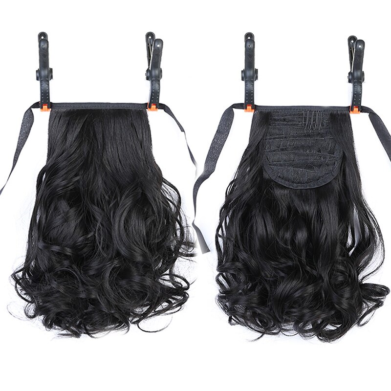 LUPU-coleta de pelo corto rizado para mujer, extensión de cabello con cordón, postizo sintético resistente al calor, tocados