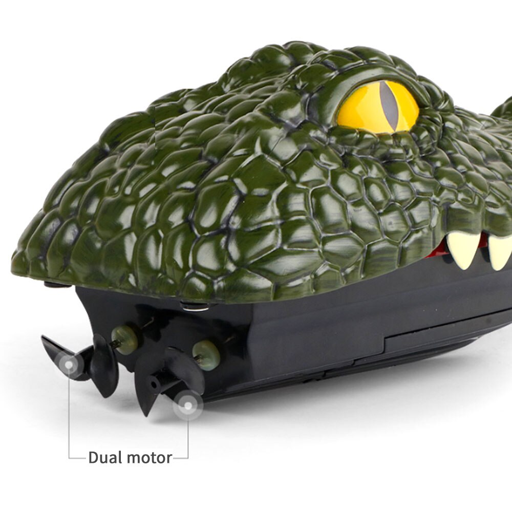 2 In 1 Crocodile Head 2.4G Electric Remote Control Racing Boat Joke Maker Fun Novelty Simulation Spoof Baby Toys