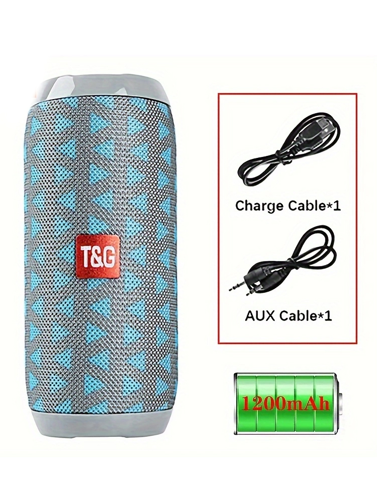 Tg117 bärbara bluetooth-högtalare för utomhusbruk, trådlös bashögtalare, gratis samtal/fm/tf-kort/usb-minne, anslutning för mobiltelefon/surfplatta/tv: Grå