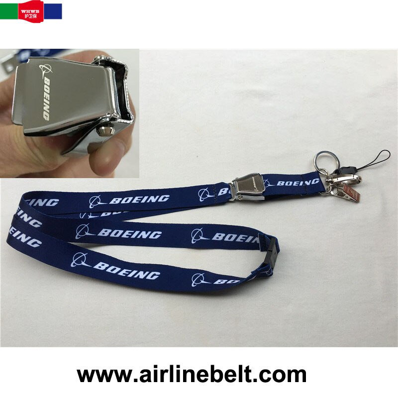 Boeing cinturón de seguridad para avión, cordón de seguridad con hebillas, llavero con correa de teléfono móvil, accesorios para el cuello, viajes voladores, amantes de la oficina en casa
