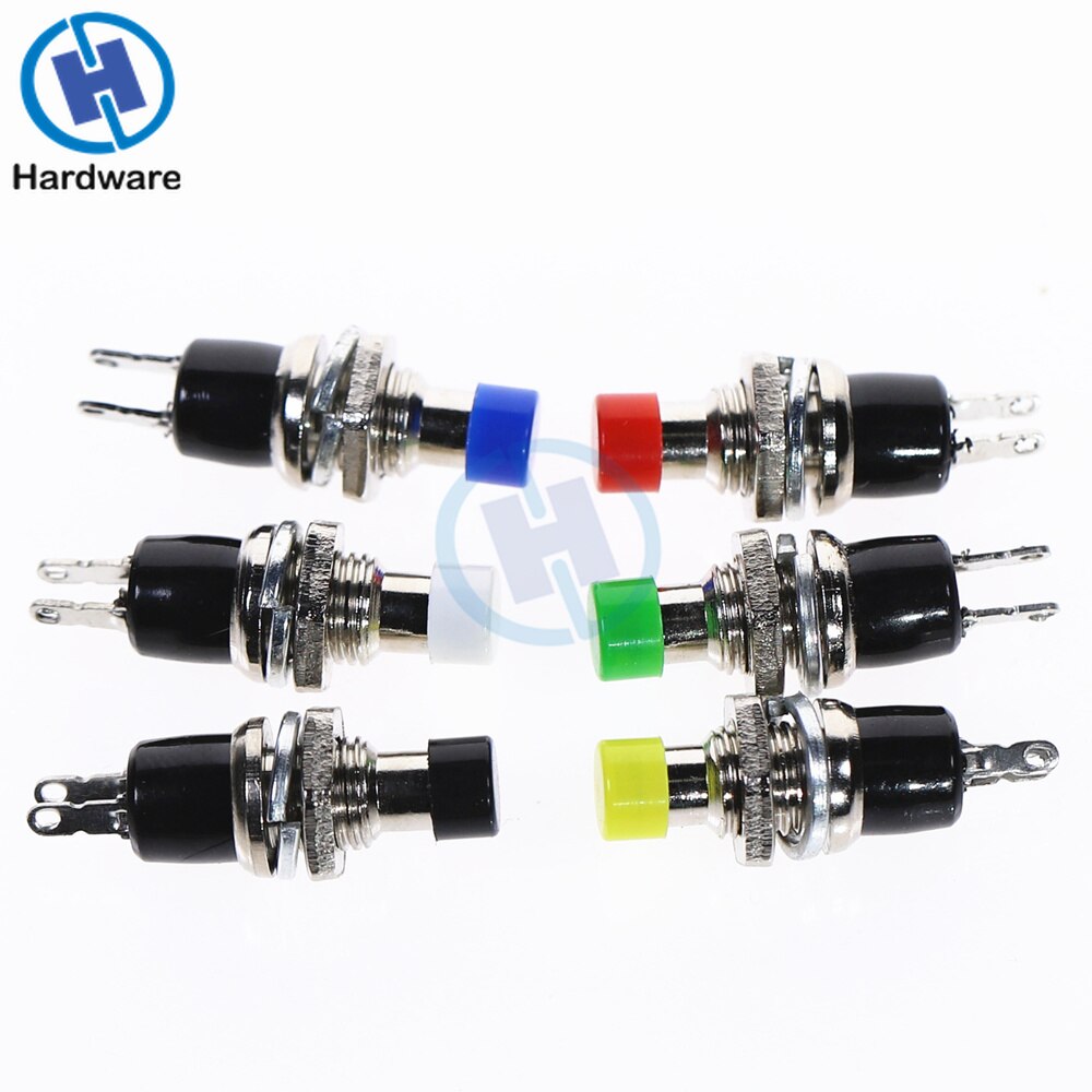 10Pcs PBS-110 7MM Momentary Push Button Switch Press The Reset Switch Momentary ON OFF Push Button Micro Switch Normally Open NO