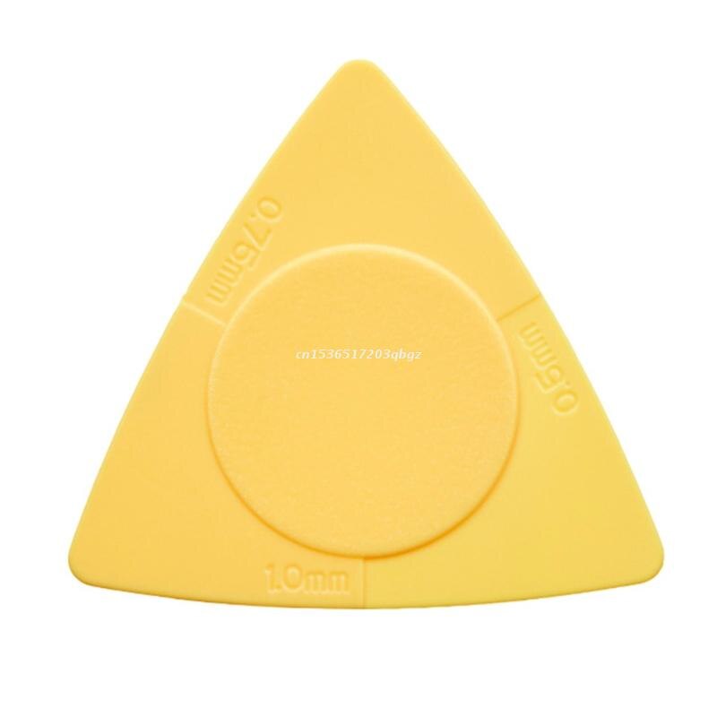 10x ABS scelte impostato plettro triangolare multicolore per chitarra elettrica basso ukulele Dropship: giallo