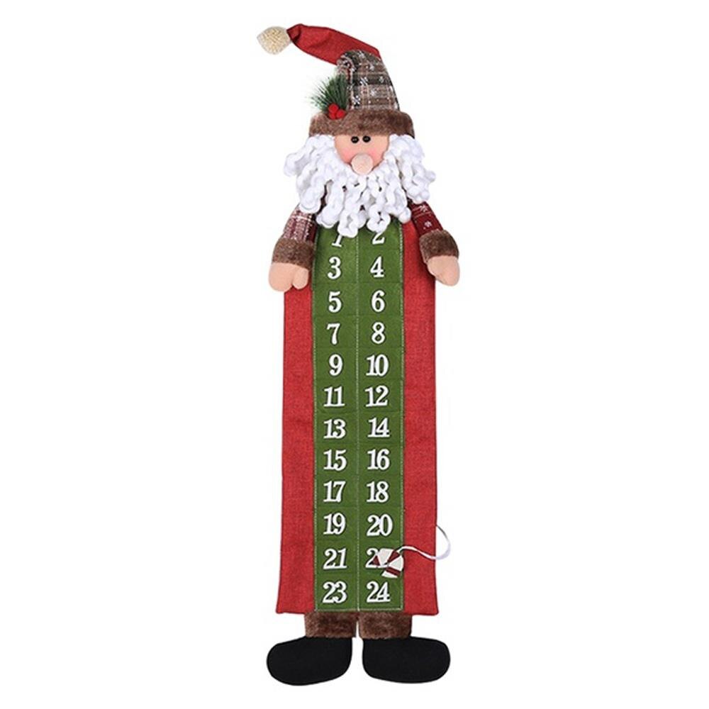 Hängande julkalender tyg heminredning unik skapa firande jul utsökt kalender vinter skrivbord barn: Fluorescensgul