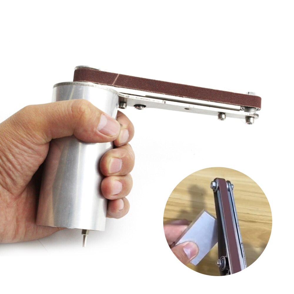 24V 90W Mini Handheld Electric Polisher Stainless Steel Polisher Belt Sander for Plastic Aluminium Iron Steel Polishing