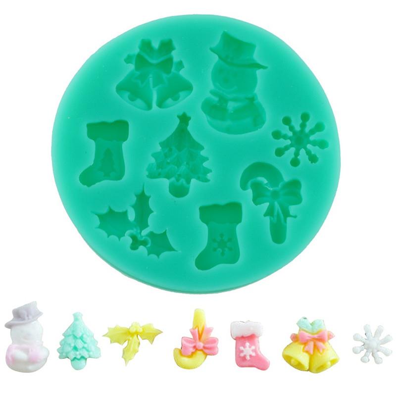 3D Kerstboom Bell Silicone Cake Suger Fondant Mold Xmas Diy