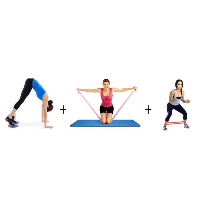3 stk yoga fitness glideplade elastisk båndmodstand ring sæt skridplade elastisk ring hoftetræning til strækning af hjemmefitness