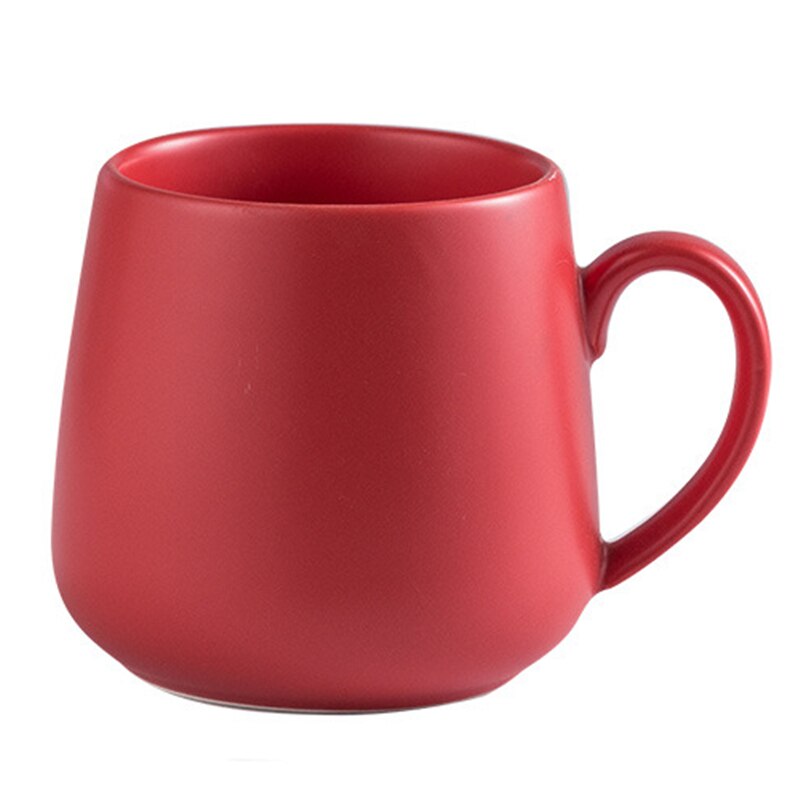 Keramisk kaffemugg matt ren färg kaffemuggar tumbler kopp te mjölk latte porslin nyhet tumblers söta koppar: Röd