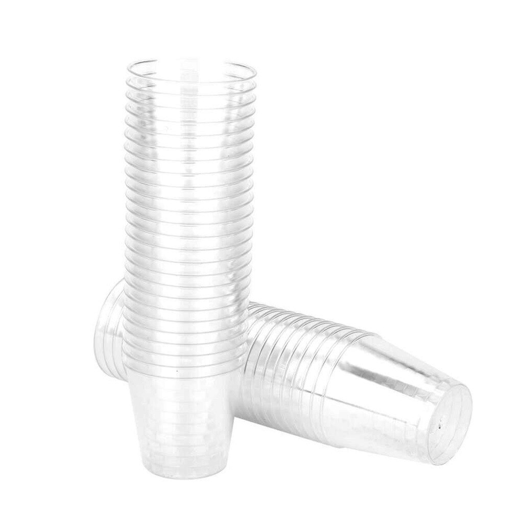 Mini vasos desechables de plástico transparente para fiestas, vasos de gelatina, accesorios de cocina para cumpleaños, 30/50 Uds.