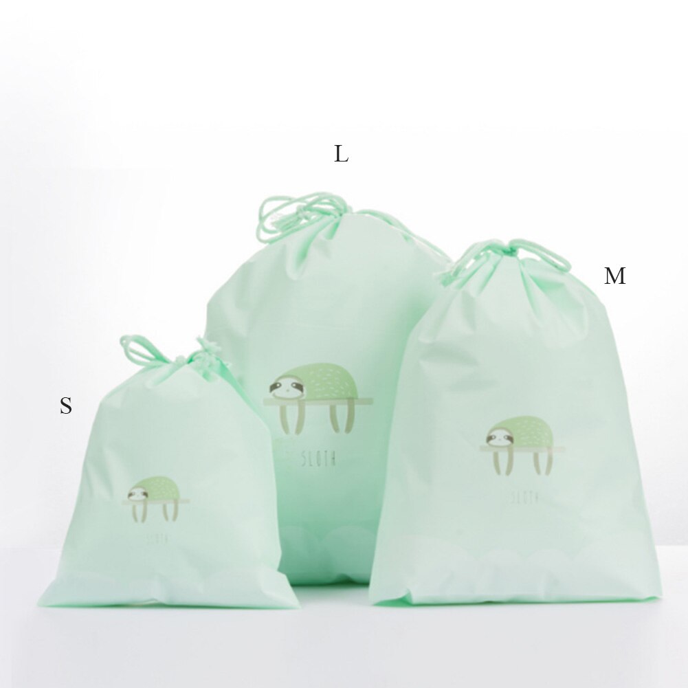 Women Cute Beauty Waterproof Drawstring Makeup Cosmetic Travel Toiletry Bag Packing Organizers Bags Cute Animals Drawstring Bags: Green / L
