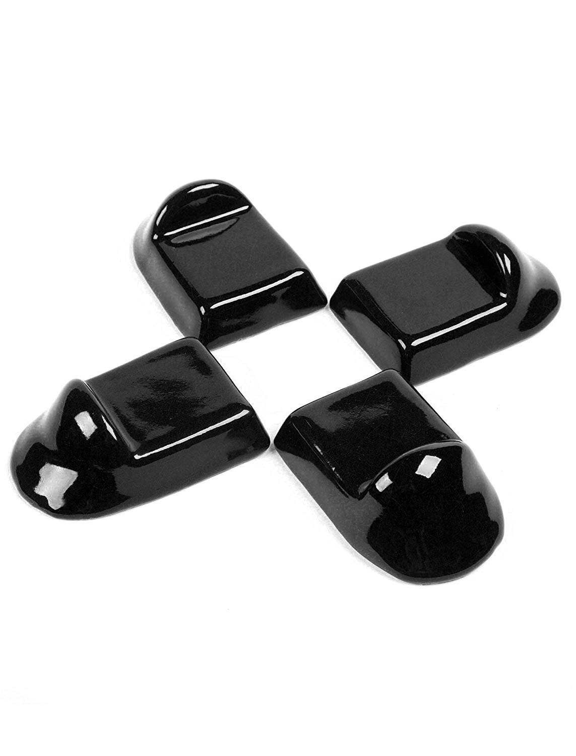 Black ceramic oven feet set