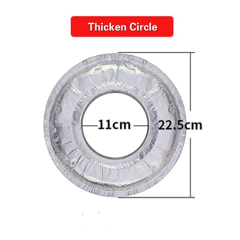 Protectores de cocina de Gas, cubierta de aluminio, revestimiento de lámina protectora, antiadherente, reutilizable, para estufa de Gas, alfombrilla de limpieza gruesa, círculo, 10 Uds.: 10PCS Thicken Circle