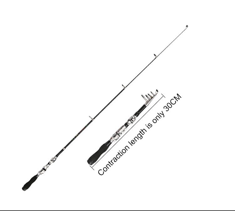 Telescopic Fishing Rod Super Hard Mini Fishing Rod 1m-2.1m FRP Ice Fishing Rod River Lake Fishing Equipment Practical Tool