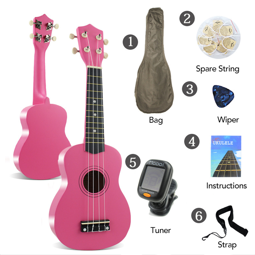 21" Soprano Ukulele Rosewood Acoustic Nylon 4 Strings Ukulele Bass Guitar Musical Instrument for beginners or Basic Players