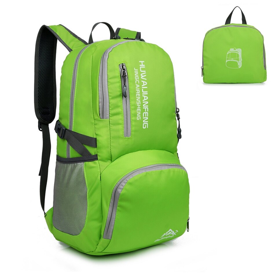 30L Lichtgewicht Opvouwbare Rugzak Waterdichte Outdoor Rugzak Nylon Vrouwen Mannen Fietsen Rugzak Reistas Wandelen Camping Dagrugzak: light green