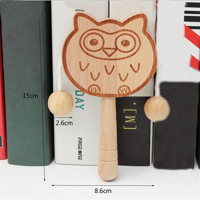 Baby Sounding Toys Wooden Early Education Music Toys Unisex Develop Intellectual Traditional Cartoon Animal Rattles