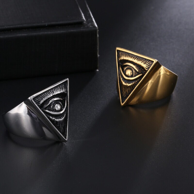 Retro God&#39;s Eye All-Seeing Eye Ring Men&#39;s and Women&#39;s Faith Amulet Style Accessories Jewelry