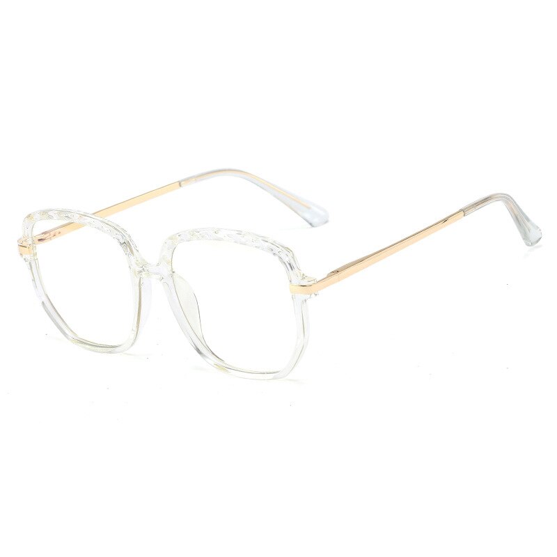 48259 Vierkante Anti Blauw Brilmonturen Big Frame Vrouwen Optische Mode Computer Bril: C2Clear