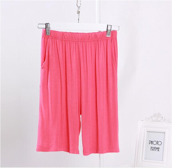 Été pyjama pantalon coton short pour dormir femmes pantalon pour la maison pyjama pantalon salon sous-vêtements grande taille XXL 3XL Q223: watermelon red / XL