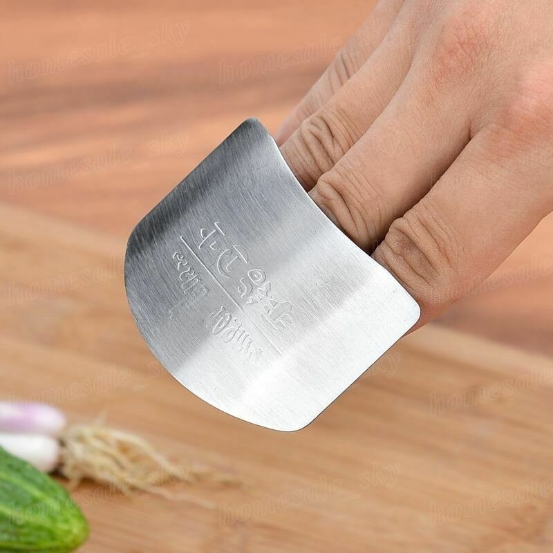 Rustfrit stål fingre håndbeskytter kniv hugge skåret i skive sikker skærm skjold køkken tilbehør køkken kogeværktøj
