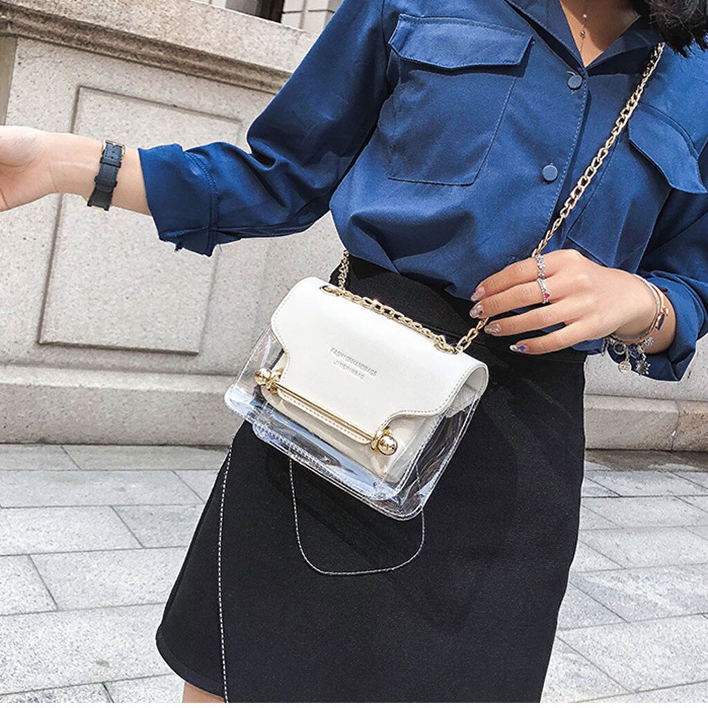 Women Transparent Bag Small Square Package Lady Transparent Square Bag Shoulder Bag Messenger Bag Hand Wallet Mujer #T1G
