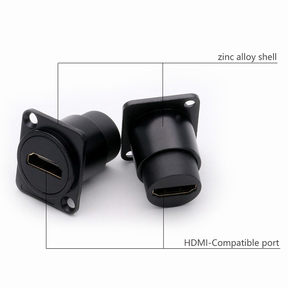 Conector HDMI para chasis, adaptador de alimentación con enchufe hembra de tipo D montado en panel, 1 unidad