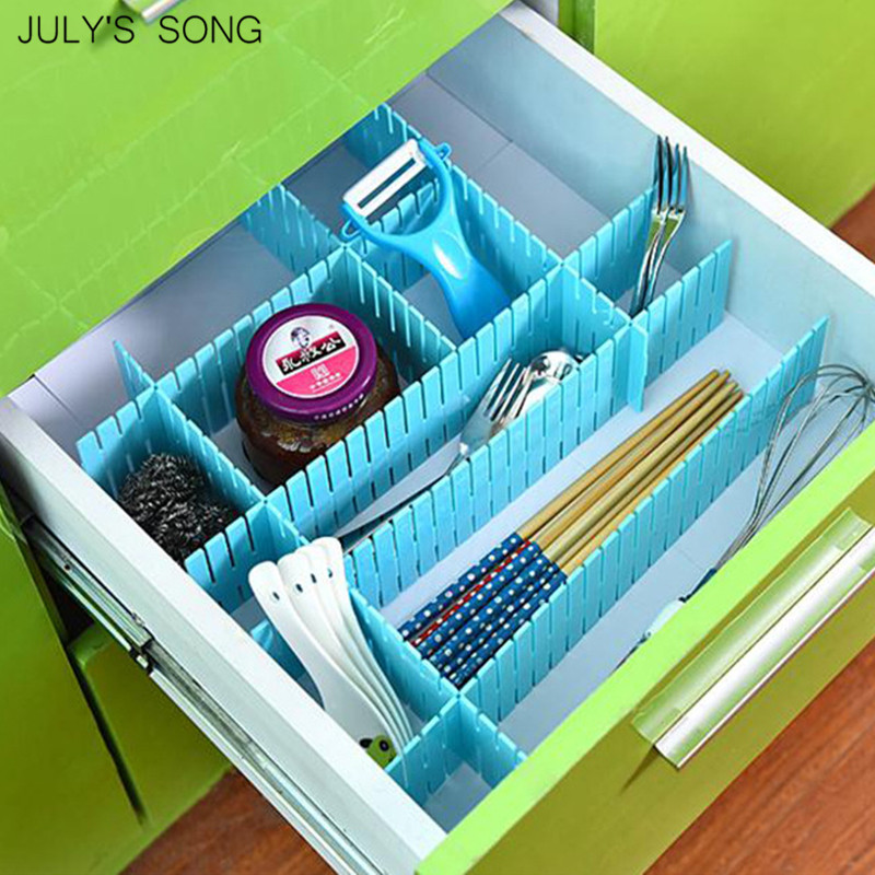 4 stk/sæt gør-det-selv-gitter skuffeopdeler plast justerbar skuffe klapplade stretch separator skilleplade skab opbevaringsorganisator