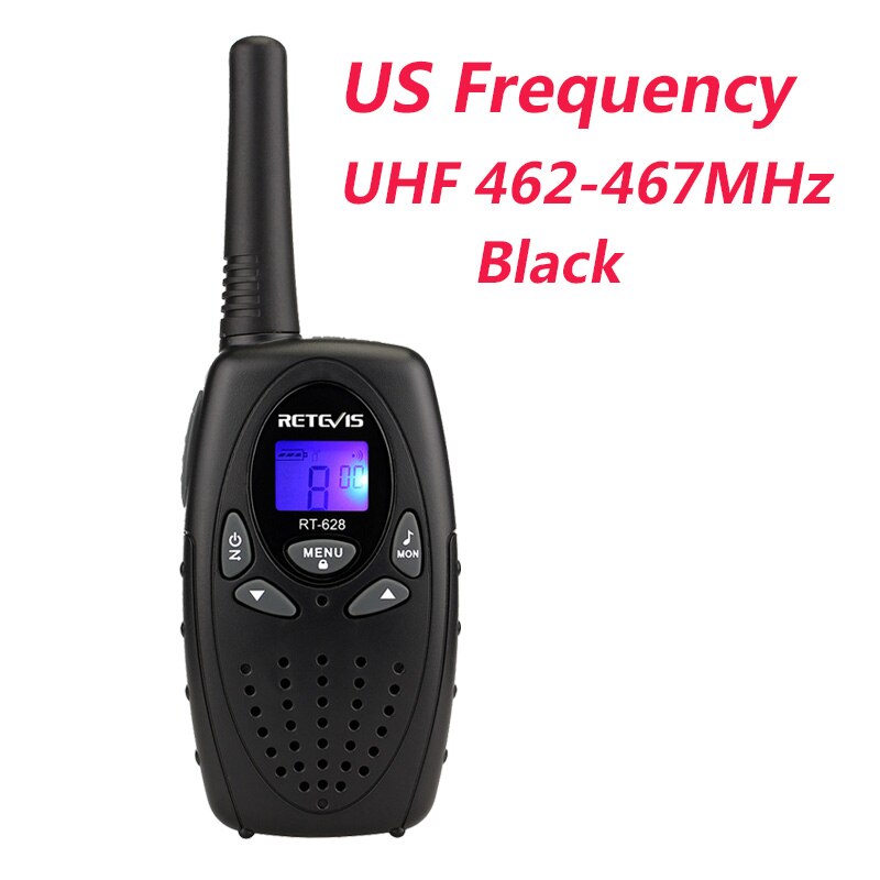 1pc Walkie Talkie Kids Radio Station RETEVIS RT628 0.5W Hf Transceiver Ham Radio UHF Two Way Radio J1026: Black US