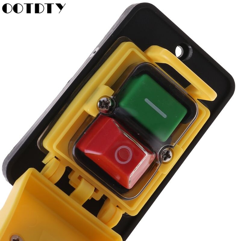 KJD12 250V 4Pin Waterproof Magnetic Start Stop No Volt Release Pushbutton Switch