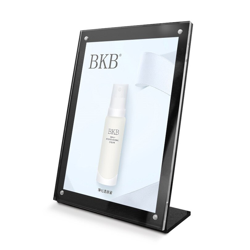 A4 Magnetic Acrylic Sign Holder Display Stand - 8.5 X 11 Inches Ad Frames Table Plastic Brochure Menu Holder: l Black Vertical