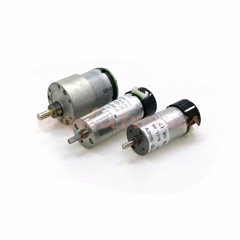 25 / 37mm DC Gear Motor Encoder 9V / 12V High Torque Brushed Geared Hall Sensor Test Speed Motor for Robot Smart Car Toy Model