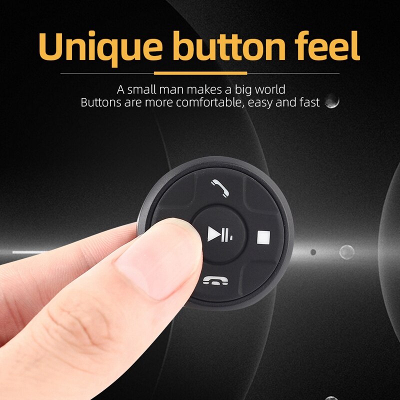 12V Universal Wireless Car Steering Wheel 10 Button Bluetooth Remote Controller Round for Stereo DVD GPS Player