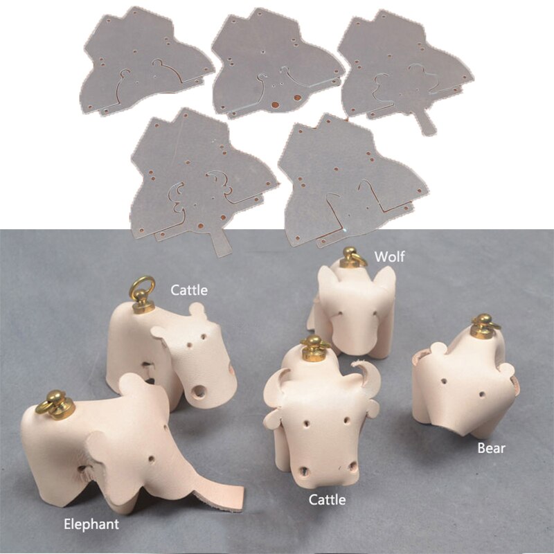 Gabarit de couture en pvc, 1 pièce, pour bricolage du cuir, artisanat du cuir, 5 styles d&#39;animaux
