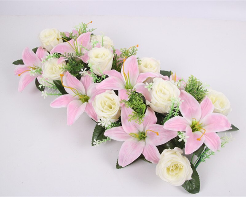 Hoogwaardige Zijde Kunstmatige Bloem Rij Boog Bloem Muur Lily Boog Hoge Imitatie Rose Diy Bruiloft Weg Leiden Party kerst Decor: 08