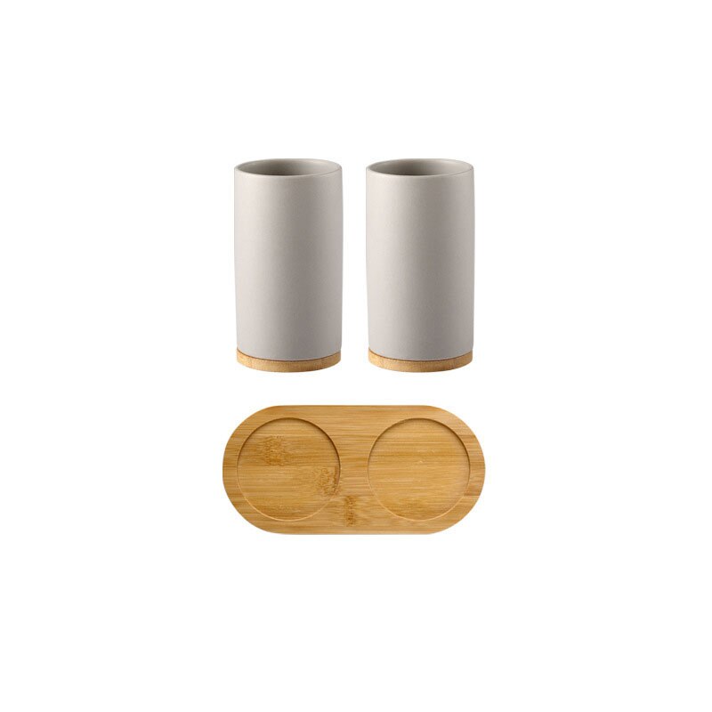 Ceramic Bamboo Bathroom Tumblers Mouth Cup Toothpaste Toothbrush Holder Soap Dispenser Kitchen Dishwashing Liquid Container: 12