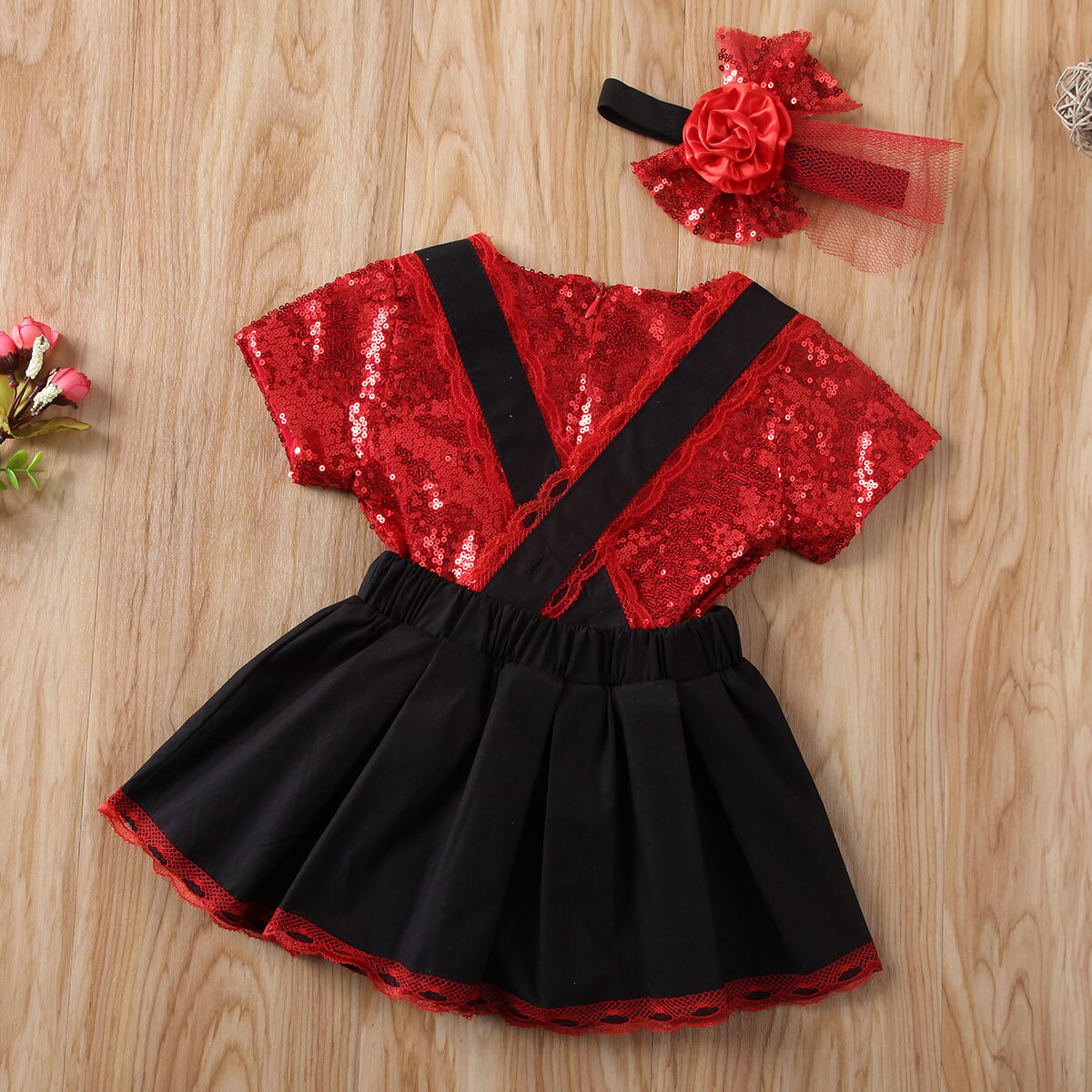 6M-4Y Bambino Del Capretto Del Bambino Delle Ragazze Vestiti Set Principessa Paillettes T Shirt + Bow Gonne Abiti per Bambini Ragazze Festa di Compleanno Costumi