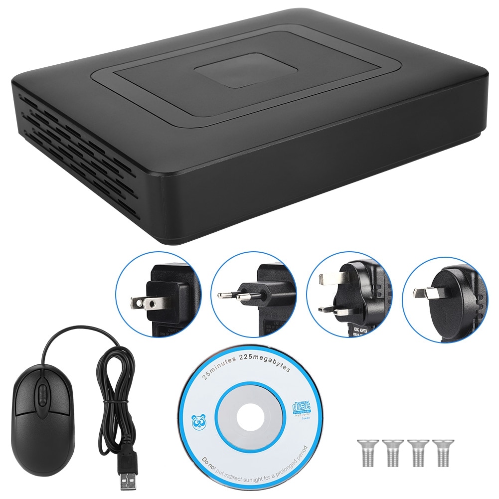 4- -kanals 4ch sikkerhet cctv ahd/cvi/tvi/dvr/nvr 5- i -1 sanntids videoopptaker Observere 100-240v oss/eu/uk/au pluggbeskyttelse