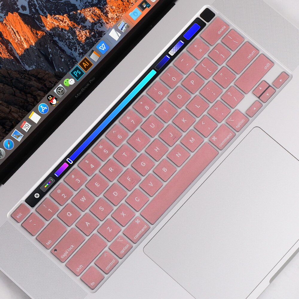 Gradient Farbe Tastatur Abdeckung für MacBook Profi 13 zoll Modell A2289 mit berühren Bar & berühren Ich würde Tastatur Haut Film Schutz: Rose Gold