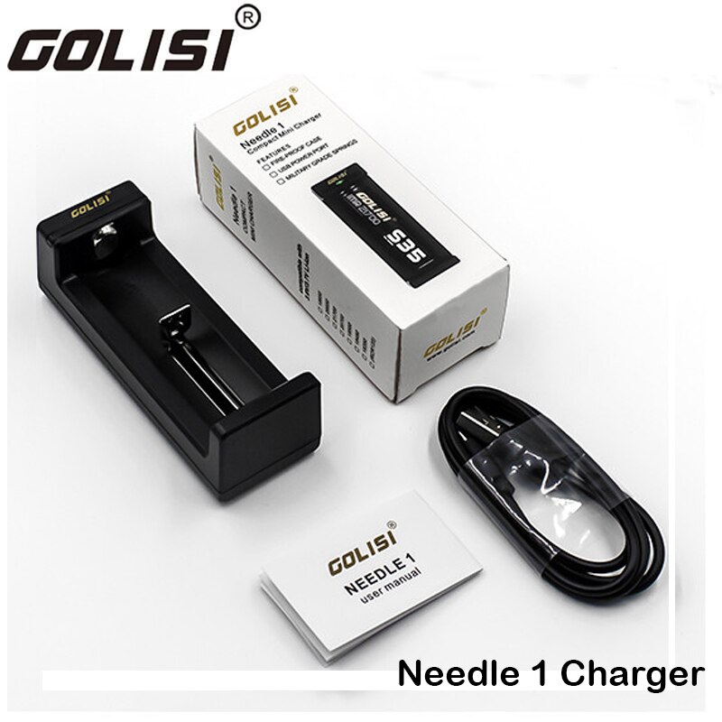 Original golisi nål 1 oplader smart usb oplader et batteri slot intelligent digicharger til 18650/20700/2170/ 26650 batterier