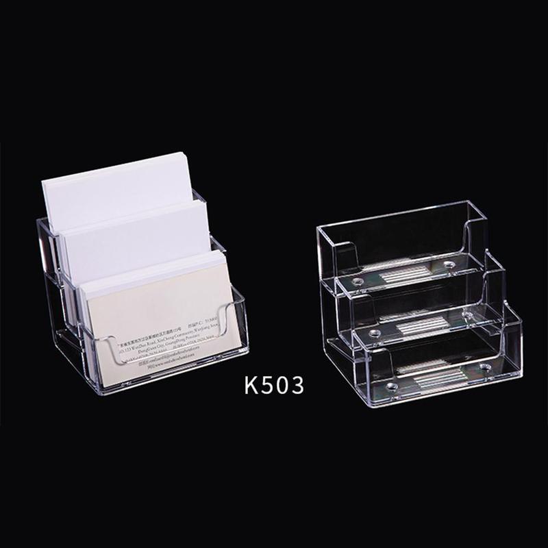 Vividcraft Desk Accessories Transparent Acrylic Counter Top Display Stand Photo Holder Business Card Holders Desk Stand JXJ1458