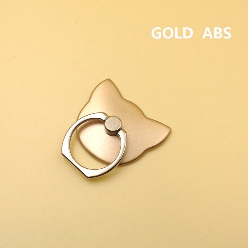 Anel de dedo suporte do telefone smartphone para o iphone xs huawei samsung celular móvel gato soquete suporte: Cat Gold