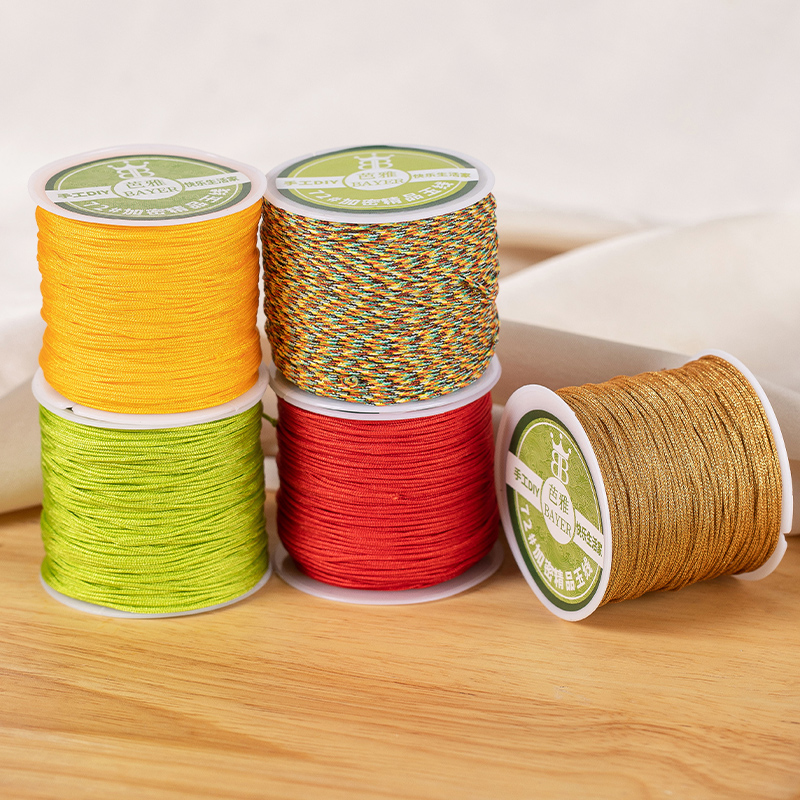 Juego de cables de nailon con nudo chino, cuerdas de macramé, pulsera, collar, cuerda trenzada para bricolaje, borlas, cuentas, línea de cuerda Shamballa: Rosa claro