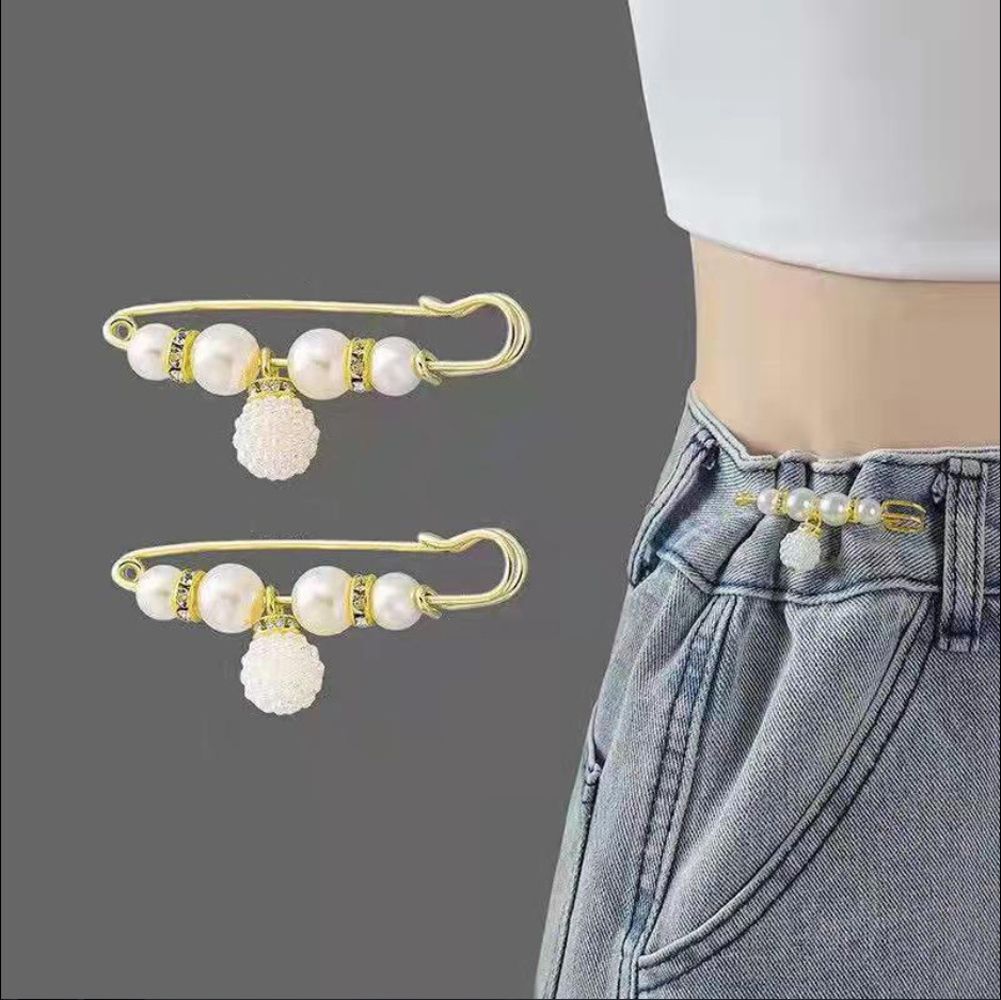 Alfileres joyería cintura hebilla fija accesorios de mujer vestido chal Clips pretina Pin ropa broches conjunto cintura Pin broche: Negro