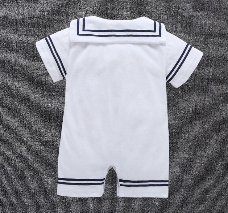 Vêtements pour -né, uniformes de marin blanc marine, barboteuse d&#39;été pour bébé, combinaison une pièce à manches courtes, vêtements pour bébé garçon et fille